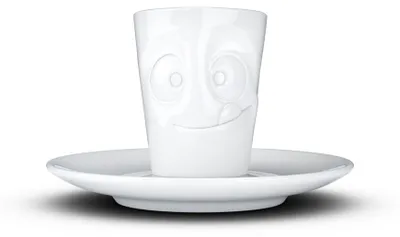 Immagine prodotto di FIFTYEIGHT PRODUCTS T021401 FIFTYEIGHT Espresso Mug mit Henkel 80ml - Lecker weiß