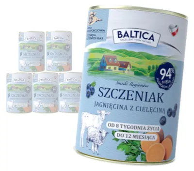 Zdjęcie produktu dla Baltica Jagnięcina z Cielęciną 6x400g Bezzbożowa Mokra Karma Dla Szczeniąt