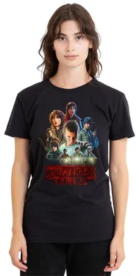 Zdjęcie produktu dla Koszulka damska "Stranger Things" sezon 1, czarna, rozmiar S