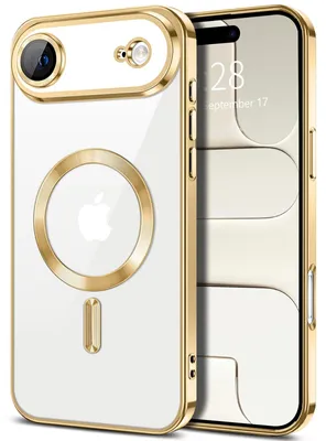 Produktbild von Weiche Klar Hülle für iPhone Air, Kameraschutz, Kompatibel mit MagSafe, Elektroplattiert TPU Handyhülle Gold