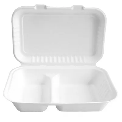 Produktbild von Franz Mensch Lunchbox mit Deckel, 2-geteilt, weiß, 24,5 x 16 cm, 10 x 25 Stück
