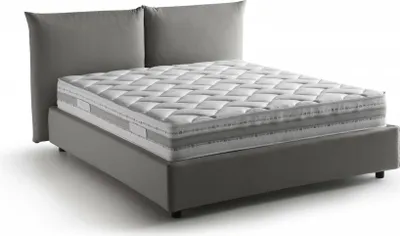 Produktbild von Doppelbett Dbrunor, Containerbett mit Stoffbespannung, 100%  Italy, Frontöffnung, inklusive Matratze Cm 160x200, Grau