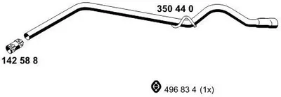 Produktbild von ERNST Abgasrohr Auspuffrohr passend für MERCEDES-BENZ B-Klasse (W245) Hinten 350440
