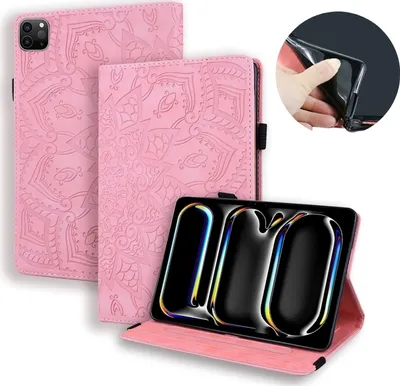 Produktbild von Mobigear Mandala iPad Pro 13 Zoll (2024) Hülle Klapphülle - Pink
