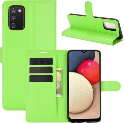 Produktbild von Schutzhülle für Samsung Galaxy A02s Case Handy Hülle Cover Case Schutztasche Wallet, Farbe:Grün