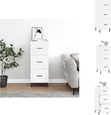 Immagine prodotto di vidaXL Credenza bianca 34,5x34x90 cm Materiale a base di legno - Credenze