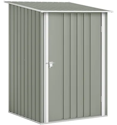 Immagine prodotto di Casetta da Giardino Porta Attrezzi in Acciaio Galvanizzato con Porta, 100x104x160 cm, Grigio Chiaro
