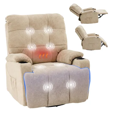 Produktbild von FLEXISPOT XR7 Elektrischer Relaxsessel, Massagesessel mit Heizfunktion, 360°drehbar, USB-Anschluss, 105°-165° verstellbar, belastbar bis 200 kg(Beige)
