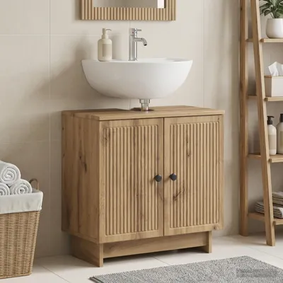 Productafbeelding van Maison Exclusive - Wastafelmeubel EDE, ambachtelijk eikenhout, 59,5 x 31,5 x 59 cm