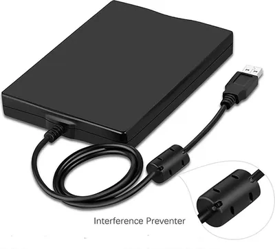 Image de Lecteur de disquettes externe USB Lecteur de disquettes portable 3,5 pouces Interface USB Plug and Play Faible bruit pour PC Ordinateur portable Noir