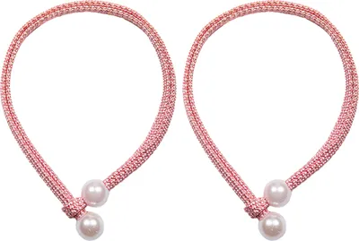 Produktbild von 2pcs/Set Faux Pearl Curtain Tieback Elegant Modern Punch Free Free Containback Holder Wohnzimmer Schlafzimmer Dekoration Haushaltsvorräte-Rosa