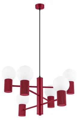 Immagine prodotto di Lampadario HALO 6 bordeaux 6xG9 8W alluminio 230x64x64cm Sollux Lighting