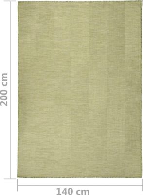 vidaXL Outdoor-Teppich Flachgewebe 140x200 cm Grün