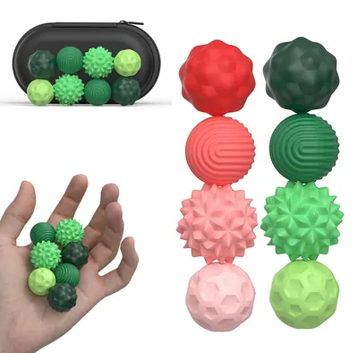 Produktbild von 8 Anti-Stress-Spielzeuge – Sensorisches Spielzeug – Magnetische Bälle – Silikon – Fördert die Feinmotorik – Anti-Stress-Spielzeug