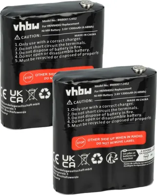 Produktbild von vhbw 2x Akku kompatibel mit Motorola Talkabout T8500, T9500 Funkgerät, Walkie Talkie (1300 mAh, 3,6 V, NiMH)