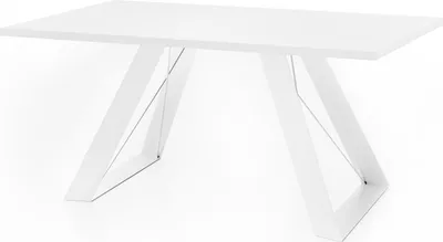 Produktbild von Esstisch Colter Weiß im Modern Still, Rechteckig Tisch - Ausziehbar von 160 cm bis 260 cm, Pulverbeschichtete Weiße Metallbeine - 160 x 80 cm - Weiß