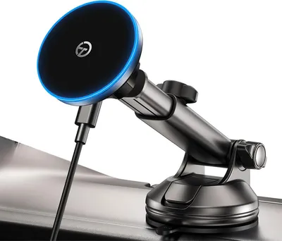Produktbild von Autohalterung mit Ladefunktion, 360° drehbar, Saugnapf & Lüftung, kompatibel iPhone 12–16