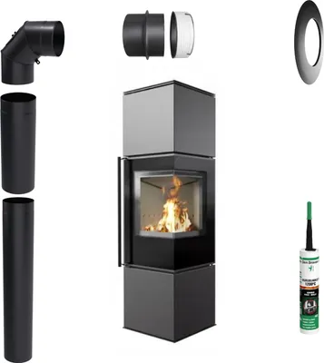 Produktbild von Standkamin KRATKI REN M/P 7 kW Durchmesser 150 Montagesatz mit Türfeder
