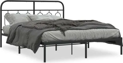 Immagine prodotto di Maison Exclusive - Letto con testiera in metallo nero 150x200 cm