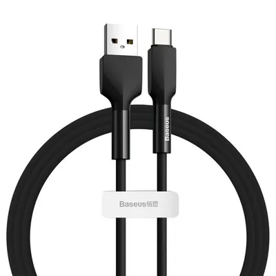 Zdjęcie produktu dla Baseus Premium – żel krzemionkowy – kabel USB/USB typu C do ładowania/przesyłania danych – 2 A, 480 Mb/s – czarny (1 m)