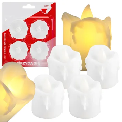 Zdjęcie produktu dla 4x świeczka na baterie led tealight 4 szt białe lampki LED wkłady dekoracyjne ciepłe światło