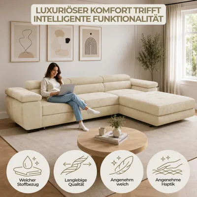 Produktbild von Ecksofa "SICURIO" Modernes Schlafsofa