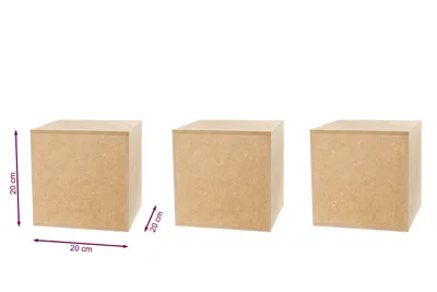 Obrázek produktu pro Dekorační sloupek MDF nelakovaný - Květinový sloupek do obývacího pokoje - Stojan na květiny - Dekorace pro postavy - Stojan na rostliny - Dekorace do obývacího pokoje 20x20x20-3 kusy