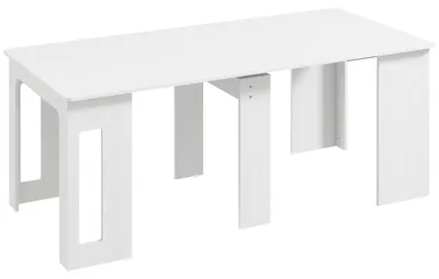 Produktbild von Ausziehbarer Esstisch - Klapptisch - Ausklappbarer Küchentisch - Faltbarer Tisch - Weiß - Verstellbar, 60-180 cm