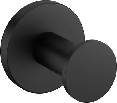 Produktbild von COSMIC Architect Sp Häkeln Wandbild im Kreisförmigen und Minimalistischen Design. Einzelner Haken für Handtücher mit Schraubbefestigung. Metallzubehör für das Badezimmer in Mattschwarz