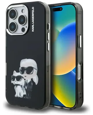 Zdjęcie produktu dla Etui Karl Lagerfeld IML Aquarelle Choupette do iPhone 16 Pro Max czarny