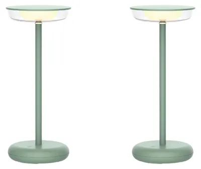 Produktbild von Luxus - Tischlampe Mykonos - Altgrün - H26 x Ø11