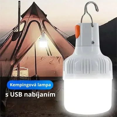 Obrázok produktu pre 60 W vonkajšie núdzové svetlo s 3 úrovňami jasu - Sada 2 kusov - USB dobíjateľná LED lampa so závesom