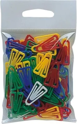 Image de Trombones en plastique assortis, 25 mm, 100 pièces