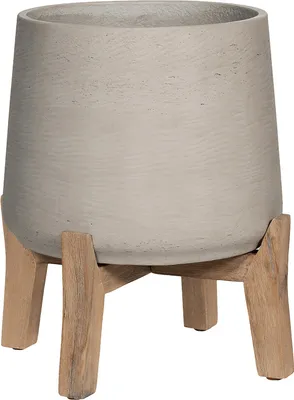 Produktbild von Pottery Pots Blumentopf Patt Feet Low Beige-Grau D 39,5 cm H 43 cm