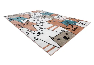 Produktbild von Teppich FUN Gatti für Kinder, Katzen Tiere rosa Mehrfarben 180x270 cm