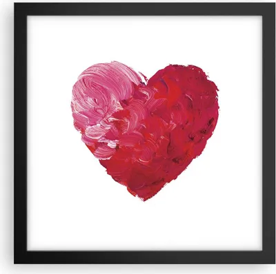 Produktbild von Gerahmtes Poster - Schwarzer Rahmen - Rot Herz Aquarell - 30x30 cm - Wand Bild - Wanddeko - Wandbilder - Kunstposter - Wandposter - Bilderrahmen - Bilder - Kunstdruck - Wandbild - P2BAC30x30-4158