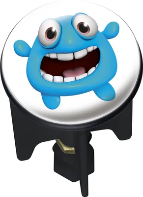 Produktbild von Wenko 21237100 Waschbeckenstöpsel Pluggy® Blue Monster - Abfluss-Stopfen, Für Alle Handelsüblichen Abflüsse, Kunststoff, 3,9 X 6,5 X 3,9 Cm, Mehrfarbig; 21237100