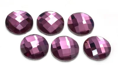 Produktbild von Vintageparts Glasschliffcabochons flieder 14mm, 6 Stück