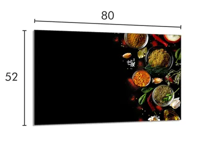 Imagen del producto de Placa de vitrocerámica protectora para cocina, 80x52 cm. (con diseño de especias)