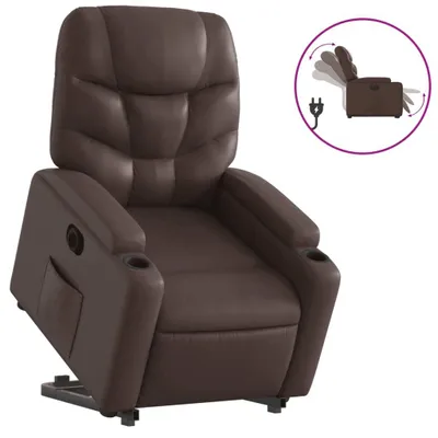 Produktbild von vidaXL Relaxsessel mit Aufstehhilfe Elektrisch Braun Kunstleder