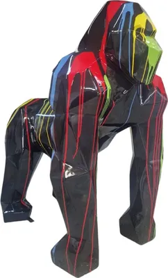 Produktbild von Casa Padrino XXL Deko Skulptur Gorilla Affe Schwarz / Bunt 118 x 78 x H. 128 cm