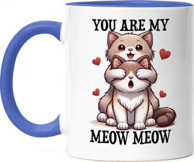 Produktbild von You Are My Meow Meow Verliebte Katzen Tasse Blau Katzenbesitzer Romantik Geschenk