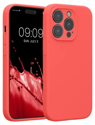 Produktbild von kwmobile Silikon Case für Apple iPhone 14 Pro Hülle - Soft gummierte Handyhülle, Schutzhülle Cover in Neon Koralle