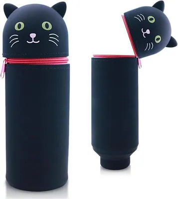 Productafbeelding van Siliconen etui met diermotief - schattig 2-in-1 pennenetui voor school en kantoor