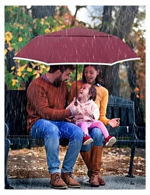 Produktbild von Sturmfester Regenschirm, Winddichter Automatikschirm für Herren und Damen, Kompakter Taschenschirm mit Doppelverdeck für Regen