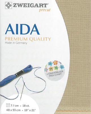 Immagine prodotto di AIDA Zweigart pretagliata 18 ct. Aida 3793 colore 309 beige, tessuto contato per punto croce 48x53cm