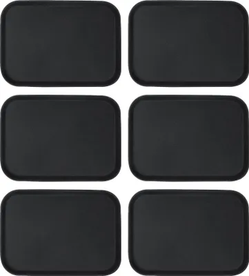 Produktbild von Argon Ta Rechteckige, rutschfeste Serviertabletts – 35,5 cm x 25 cm – Schwarz – 6 Stück