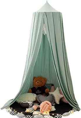 Produktbild von Baby Baldachin Betthimmel Chiffon Hängende Rund Moskitonetz für Babys Bett, Spielzelte, Kinderzimmer Höhe 240 cm Saumlänge