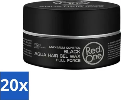 Produktbild von Red One - Haarwachs - Schwarz - Aqua Hair Gel Wax - Für kraftvolle Fixierung & Glanz - 150 ml - Vorteilspack - 20 Stücke