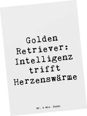 Produktbild von Mr. & Mrs. Panda Postkarte Spruch Golden Retriever Liebe - Weiß - Geschenk, Ansichtskarte, Therapiebegleiter, Hunderassen, sozialer Hund, Spielhund, Hunderasse, Pflege